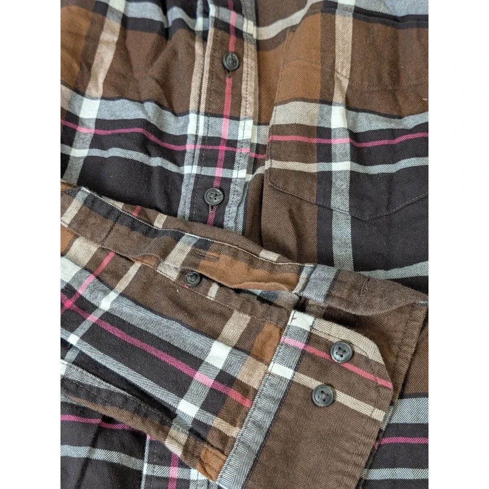 Banana Republic Men's L Ultra Soft Flannel Untucked Slim Fit Shirt Button Down